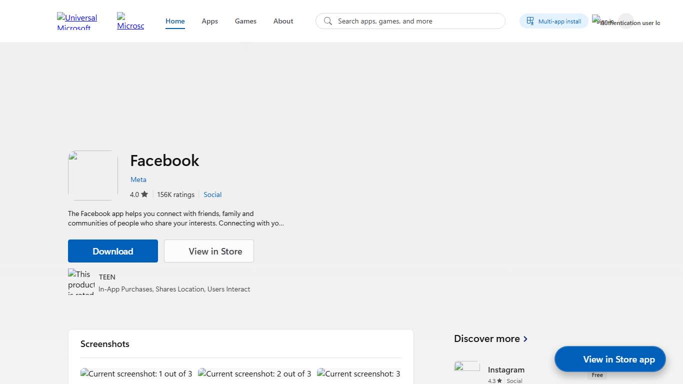 Facebook - Free download and install on Windows Microsoft Store